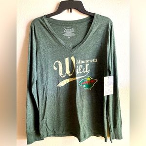 Minnesota Wild Graphic Logo Green Girls 2X Long Sleeve Shirt